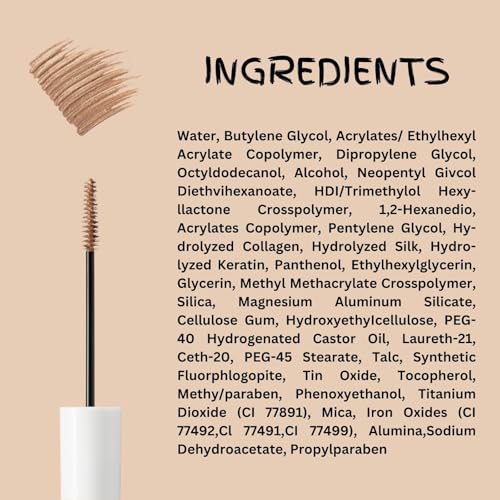 K-Palette Eyebrow Gel, Longwear Brow Color Mascara with Natural Effects, Easy-to-Use Brow Makeup Brush for Defined Eyebrows, Blonde, Foggy Milk Beige