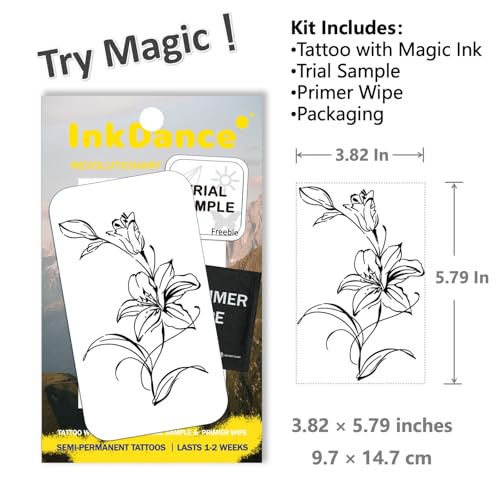Semi-Permanent Lily Tattoo | Waterproof, Lasts 1-2 Weeks