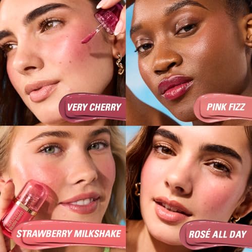 Revolution Beauty London, Superdewy Liquid Blush Burst, Buildable Color for Cheek, Serum Formula with Peptides & Hyaluronic Acid, Vegan & Cruelty-Free, Rose All Day Dusty Pink, 0.14 oz