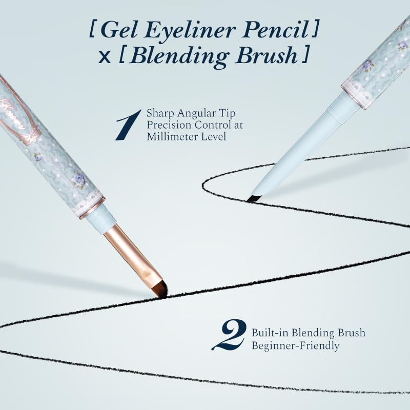 Flower Knows Dual-Ended Gel Eyeliner - Waterproof & Longlasting Natural Black