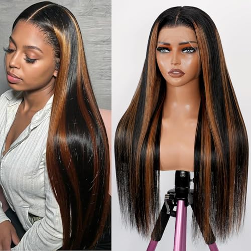 13x6 HD Lace Front Wig - 22 Inch Straight Balayage Human Hair