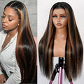 13x6 HD Lace Front Wig - 22 Inch Straight Balayage Human Hair
