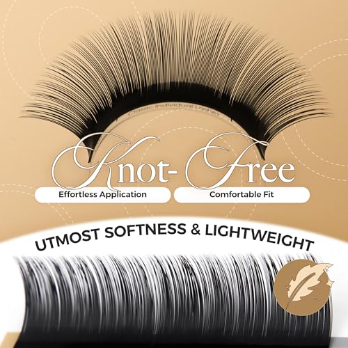LASHVIEW Russian Volume Lashes 0.03mm Thickness C Curl 8-15mm Mix Tray Faux Individual Eyelash Extension Soft Semi-Permanent Lashes Pure Korean(Professional Salon Use)