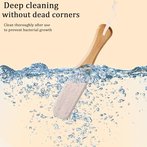 2-Pack Pumice Stone Foot File with Natural Bamboo Handle - Callus Remover