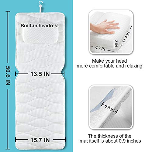 Full Body Bath Pillow with 21 Suction Cups & Mesh Bag