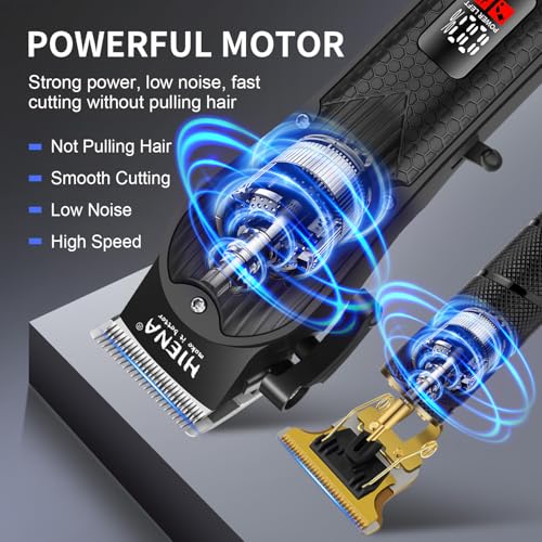 HIENA PRO Cordless Hair Clippers Set for Men with LED Display
