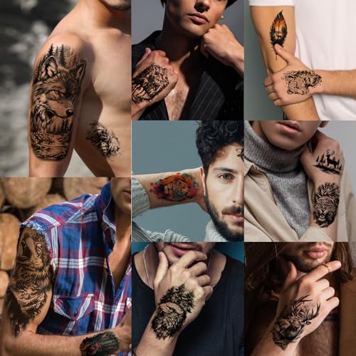 77 Sheets Temporary Tattoo Stickers - Animals & Skulls