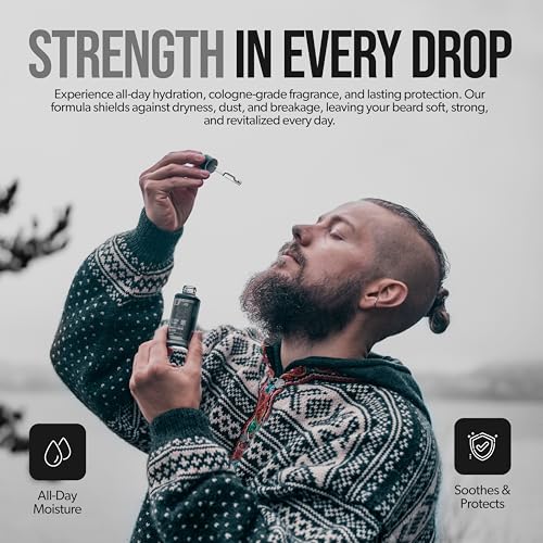 The Beard Struggle - Day Liquid Tonic Beard Oil - Silver Collection (Viking Storm) - Beard Oil for Men - Moisturize, Softens Hair, Reduces Itch - Day Time Beard Growth Oil (1 Fl oz)