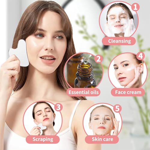 HOOPLE 304 Stainless Steel Gua Sha Facial Tools 1 PC, Guasha Tool for Face or Body Massage, Massager Tool for Facial Care, Skin Care Tool for Body Treatment, Metal Gua Sha Beauty Essentials