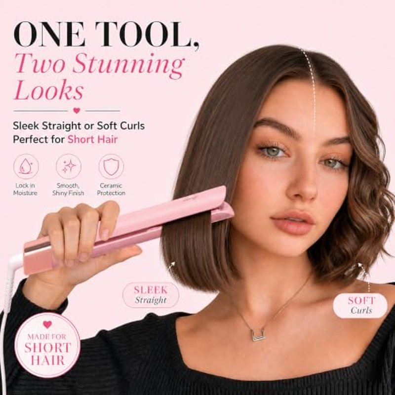 AIMSEE Mini Flat Iron - 0.8 Inch Ceramic Hair Straightener for Travel