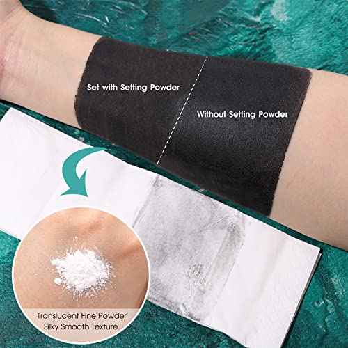 BOBISUKA Black White Face Paint Stick with Setting Powder Set, Eye Black Sticks for Sports, Body Paints for Clown Skeleton Vampire Skull Cosplay Special Effects Costume SFX Halloween Makeup Kit