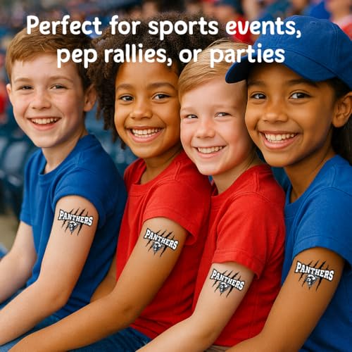 Panthers Temporary Tattoos 25-Pack for Kids | Skin-Safe