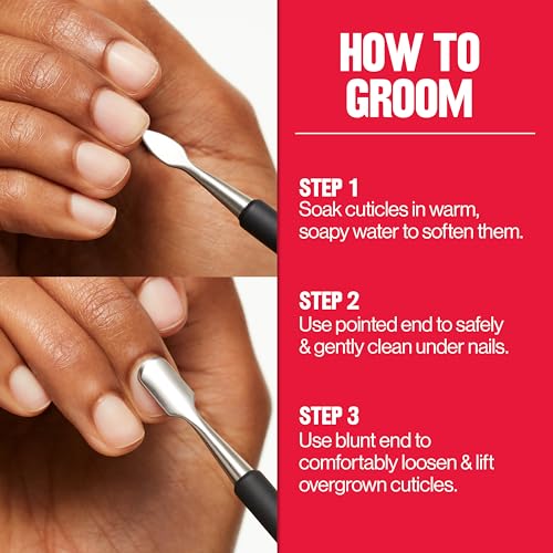Revlon Expert Dual-Ended Stainless Steel Nail Groomer & Cuticle Pusher