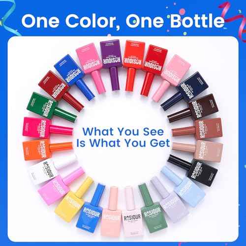 HEMA TPO Free Gel Nail Polish Kit with U V Light- 24Colors Nail Kit 54PCS Gel Polish Starter Set with Matte Glossy Base Top Coat Primer Blooming Builder At Home Gel Manicure Kits Gifts for Women Girl