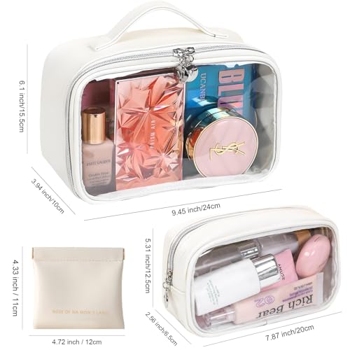 TSA Approved Clear Toiletry Bag Set - 2 Pack Makeup Organizers