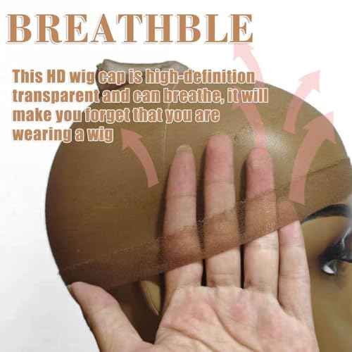 10 Pcs Dark Brown Transparent HD Wig Cap, Thin Nylon Cap for Women, Suitable for Parties, Weddings, Graduations, Cosplay, Halloween