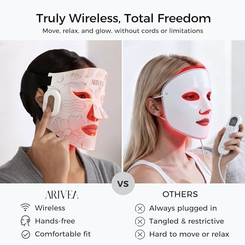 ARIVEA Red Light Therapy Mask – 272 LEDs Wireless LED Face Mask