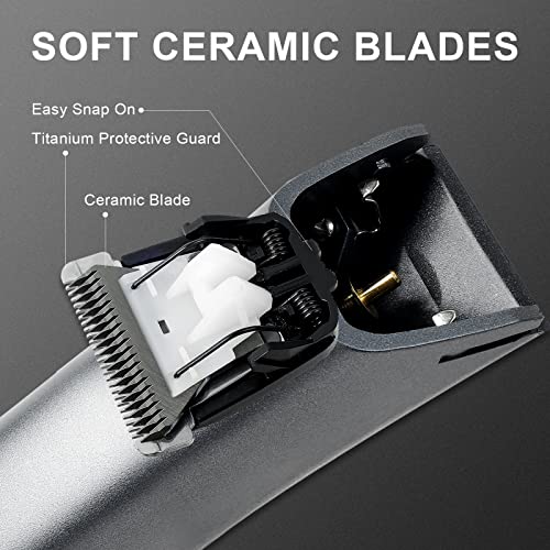 Manscape Trimmer for Men - IPX7 Waterproof Ball/Body Trimmer w/LED Light & Ceramic Blade, 120Min Groomer for Pubic/Groin/Chest, USB-C Fast Charge, No Nicks, Gifts for Him Dad Husband