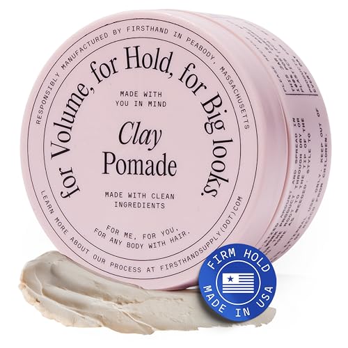 Firsthand Hair Clay Pomade – Matte Finish, Strong Hold, Water-Based