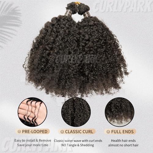 Afro Kinky Curly Crochet Hair Extensions 100% Human Hair 18 Inch