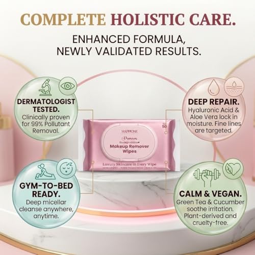 Anti-Aging Makeup Remover Wipes 50 Count Micellar Water