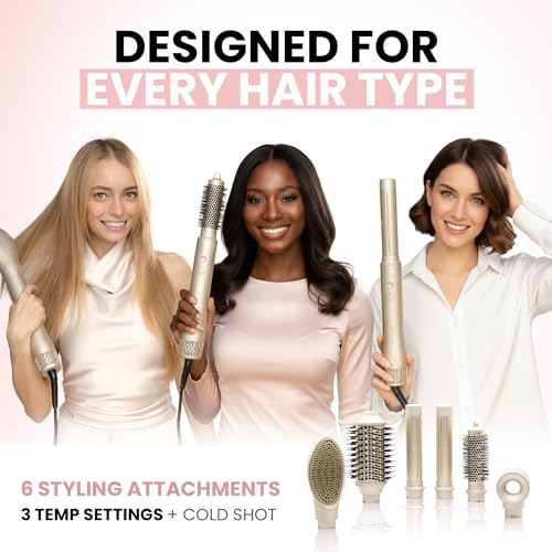 ELLA BELLA 6-in-1 Hot Air Styler – Hair Dryer & Straightener Set