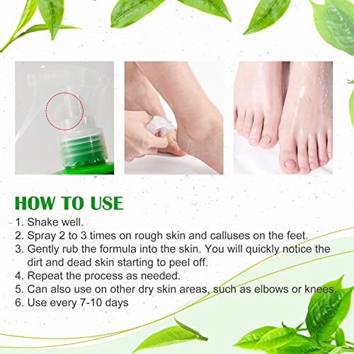 Green Tea Exfoliating Foot Peel Spray - Hydrating Dead Skin Remover (100ml)