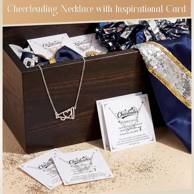 30 Pcs Cheerleader Megaphone Necklaces with Motivational Cards