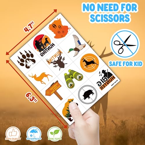 72-Piece Hunting Party Favors Set - Tattoos & Punch Balloons
