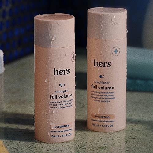 Hers Full Volume Conditioner 2 Pack - Volumizing Conditioner for Women - Citrus Spice - Women's Natural Conditioner - Moisturizes, Adds Shine & Bounce - 2 x 6.4 fl oz Bottles