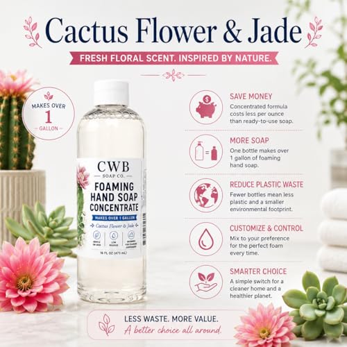 Foaming Hand Soap Concentrate, Cactus Flower & Jade, 16 fl oz