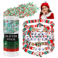 Christmas Glitter Stick & 6 Bracelets Set - Face Body Hair