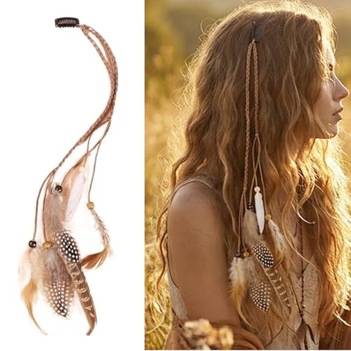 Feather Hair Clip Handmade Boho Rooster Feathers 13 inch