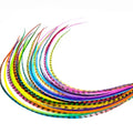 Rainbow Tie Dye Feather Hair Extensions – 21 Real Rooster Feathers