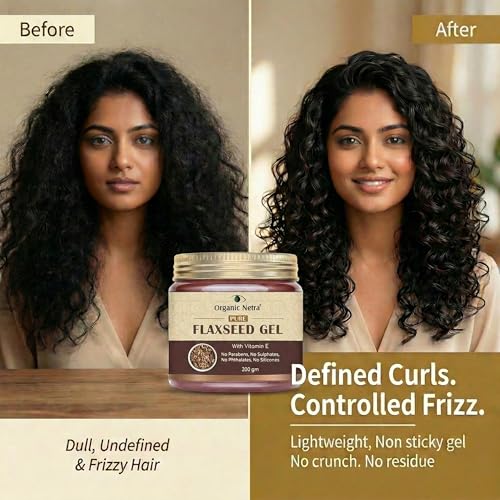 Organic Netra Flaxseed Gel with Vitamin E for Hair & Skin 7.05 oz