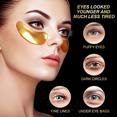 sefudun Under Eye Mask,20 pairs 24K Collagen Eye Pads,Under Eye Patches Skincare for Anti Aging,Anti Wrinkle,Reducing Eye Puffiness,Dark Circles