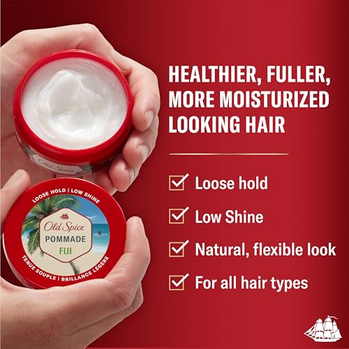 Old Spice Fiji Pomade for Men - Loose Hold, Low Shine, 2.22 oz