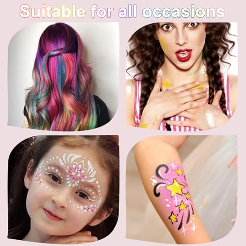 Temporary Hair Color Dye Stick - Washable Pearl Shades for Parties
