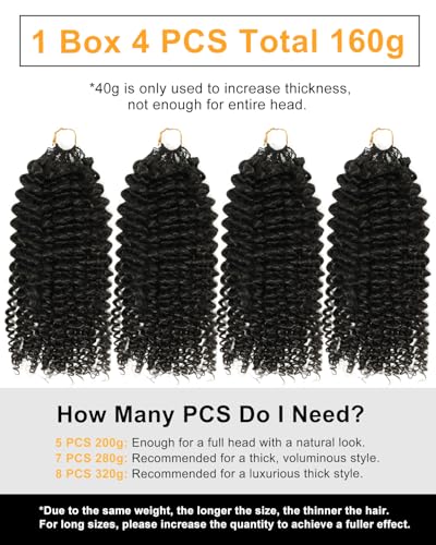 BEEOS Kinky Curly Crochet Hair 160g Human Hair 16 Inch