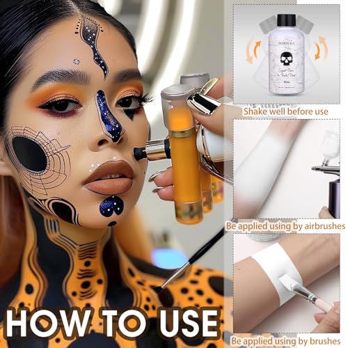 BOBISUKA White Liquid Face & Body Paint - 130ml Fast Drying SFX Makeup