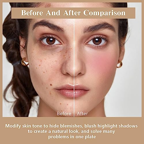 HOSAILY 12-Color Cream Blush & Concealer Palette - Long-Wear Makeup