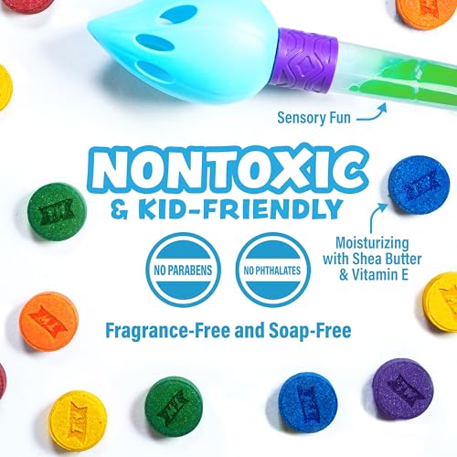 Kids Bath Bomb Set with Color Brush | Nontoxic & Fun Bath Toys