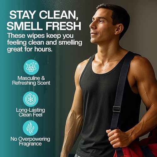 Men's Cooling Face + Body Cleansing Wipes - 4 Pack - 120 Count Post Workout Travel Towlettes