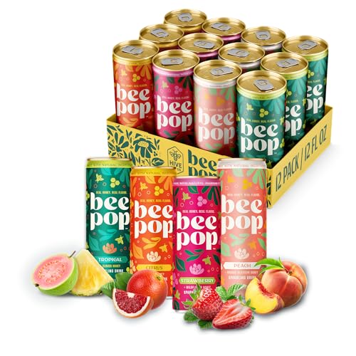 BeePop Prebiotic + Postbiotic Sparkling Drink Variety Pack - 4 Flavors