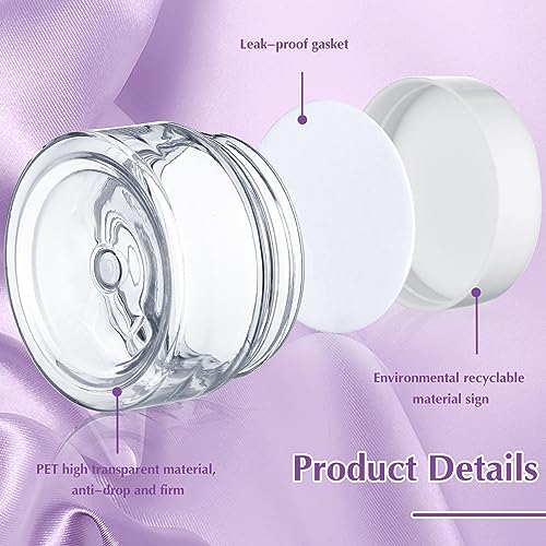 100 Pcs 2oz Plastic Jars with Lids - Clear Wide Mouth Containers