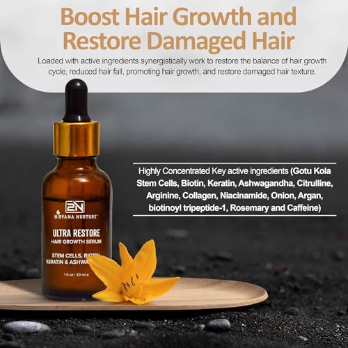 Nirvana Nurture Ultra Restore Hair Growth Serum - Reduce Hair Loss & Promote Fuller Growth