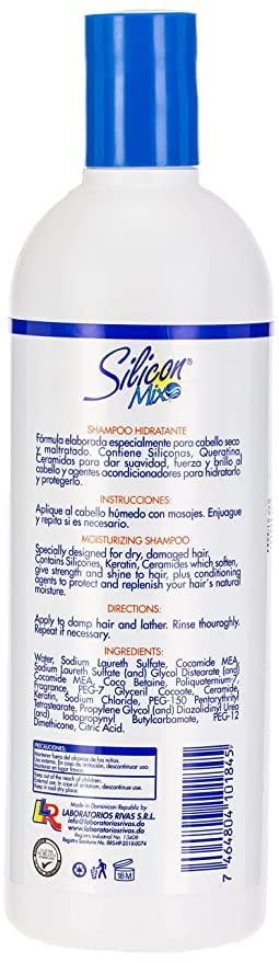 Silicon Mix Hidratante Shampoo 16 Oz and Hair Deep Treatment 60 Oz Combo by Silicon Mix