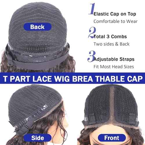 Ombre Curly Wave Lace Front Wigs Wear and Go Glueless Wigs Human Hair Pre Plucked Pre Cut Wet and Wavy Lace Front Wig180% Density T Part Honey Blonde and Brown Mixed Wig(FS4/27,12inch)