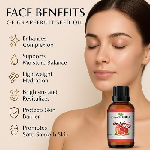 Mayan's Secret 100% Pure Grapefruit Seed Oil, Premium Quality/Undiluted/Refined Cold Pressed/4 fl oz Glass Jar