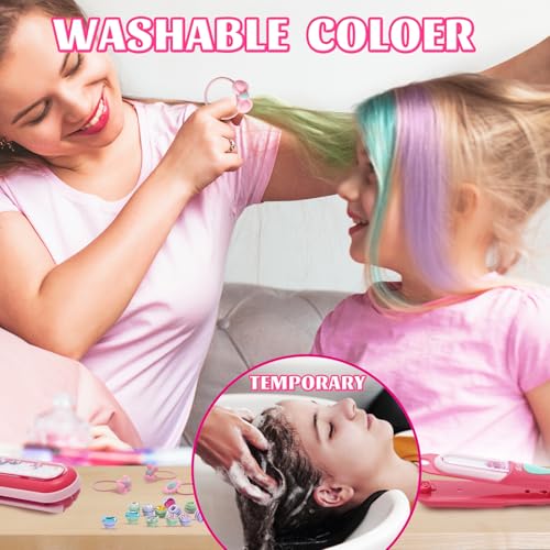 Temporary Hair Chalk Kit with Gem Stamper & Rhinestones